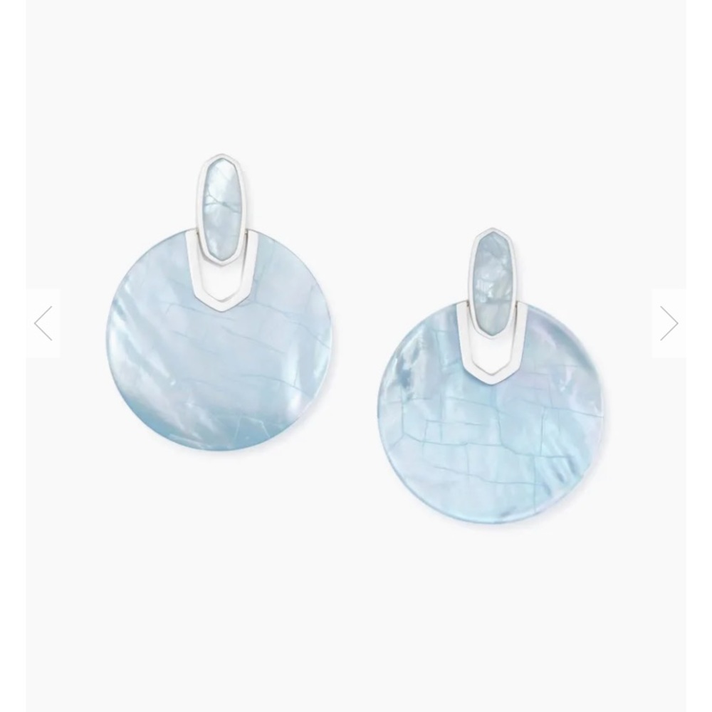 Didi Bright Silver Statement Earrings In Sky Blue
